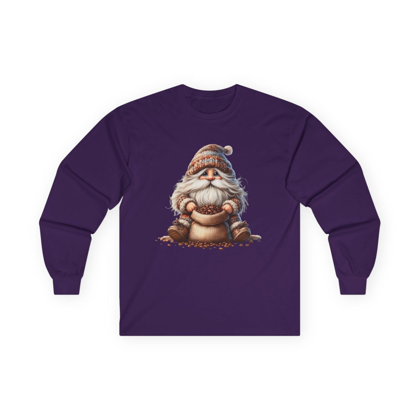 “Coffee Bean Gnome” Long Sleeve Tee – Brewed & Bearded Edition
