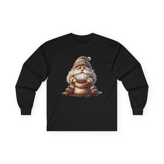 “Coffee Bean Gnome” Long Sleeve Tee – Brewed & Bearded Edition