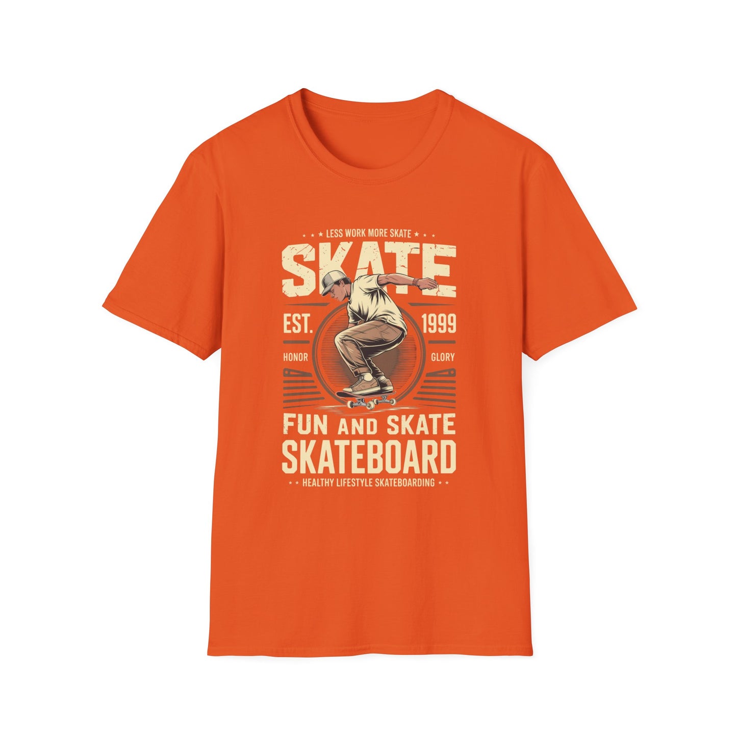 Less Work More Skate Vintage Skateboard Graphic Tee