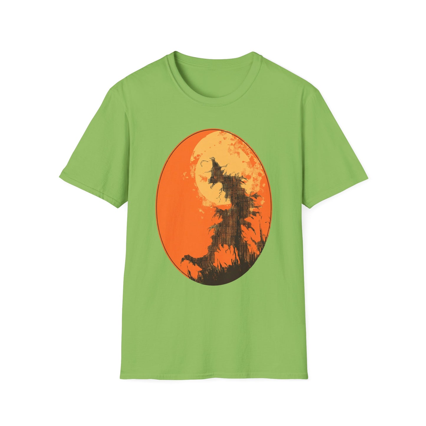 Field of Fear Halloween Twisted Scarecrow Silhouette Design Tee