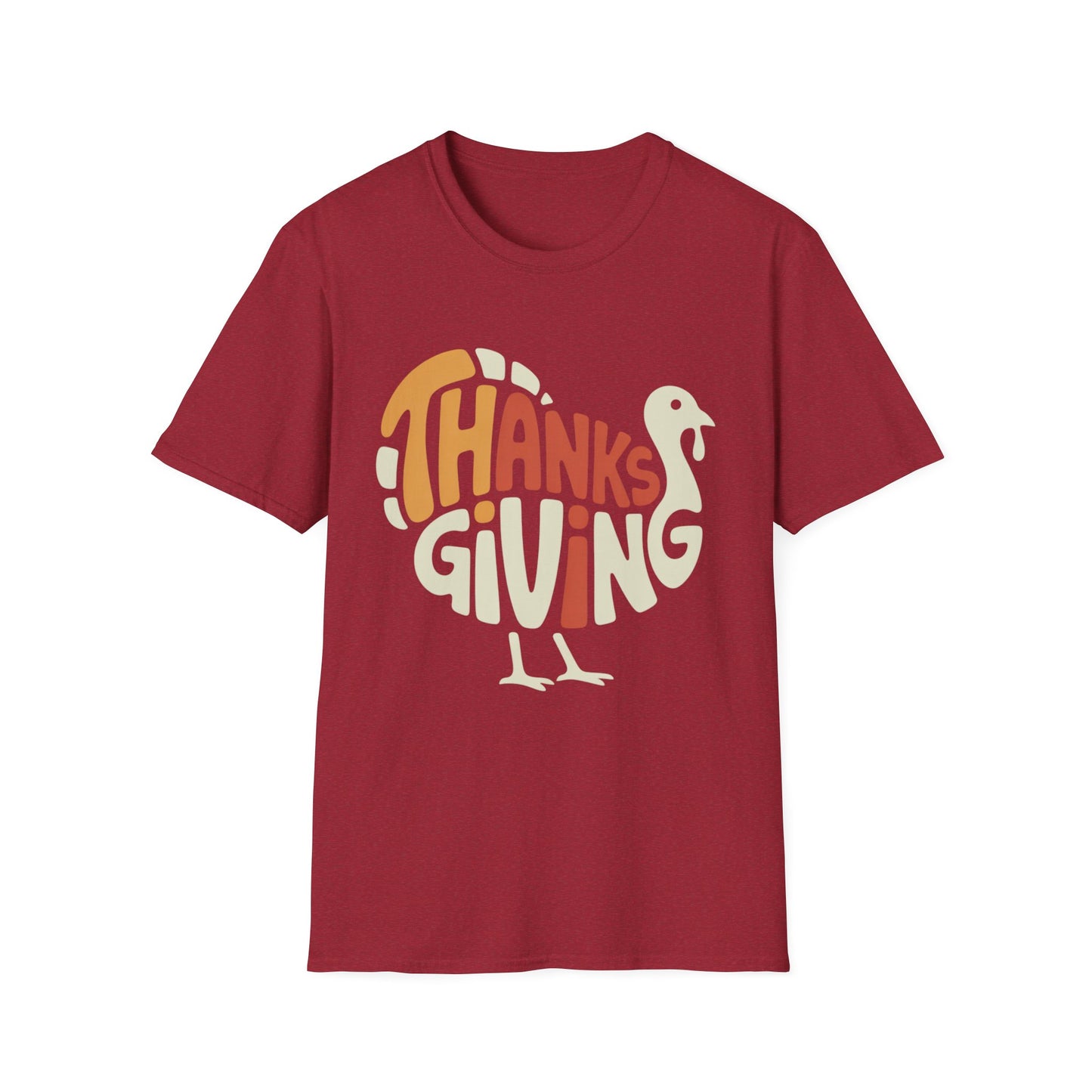THANKSGIVING Turkey Typography Short Sleeve Tee