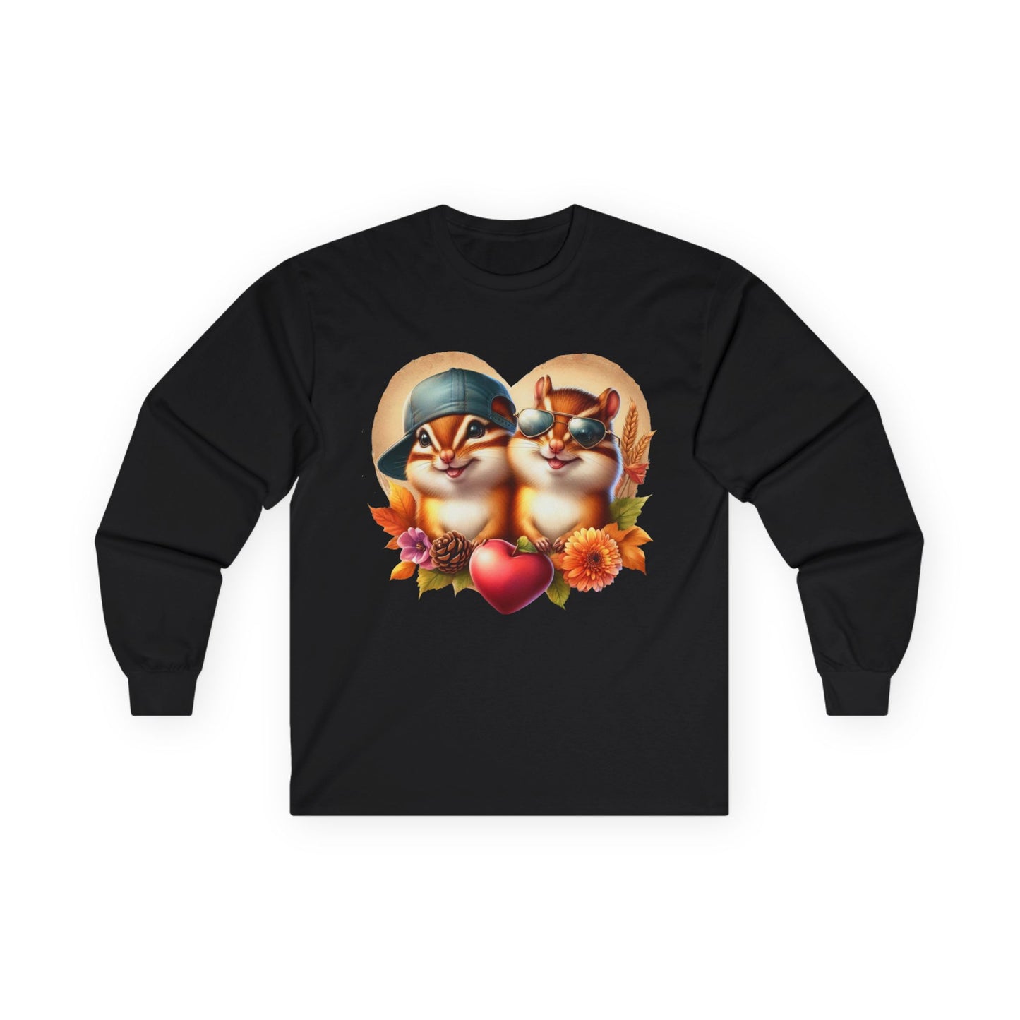 “Chipmunk Love” Long Sleeve Tee – Flannel Hearts Edition