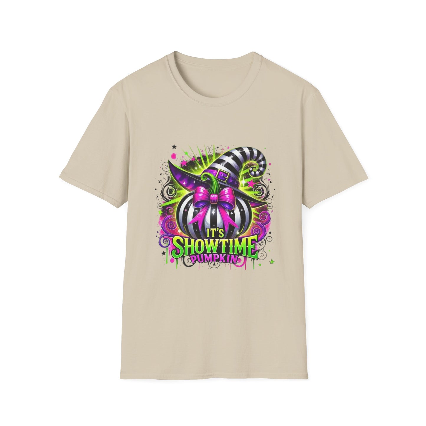 It's Showtime Pumpkin Softstyle T-Shirt, Trick or Treat Tee, Spooky Halloween Shirt, Cute Pumpkin Shirt