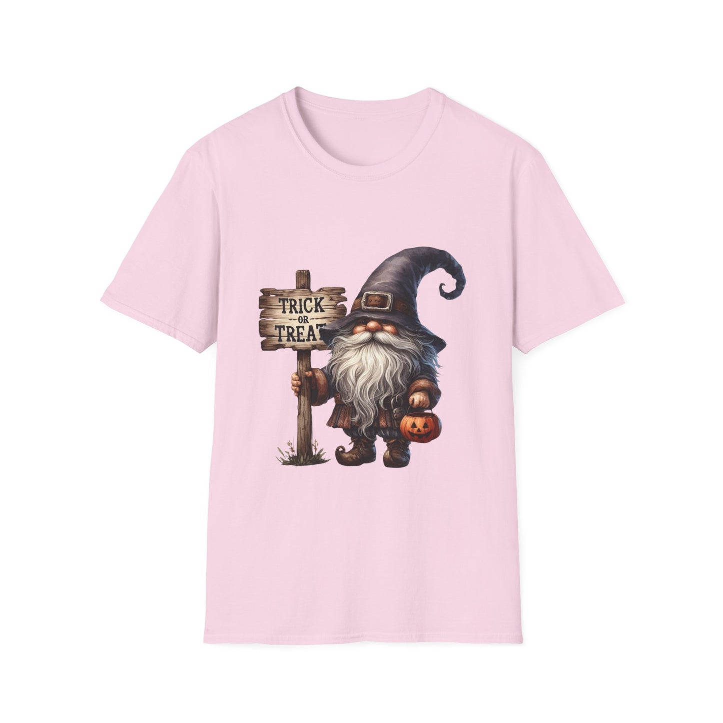 Happy Halloween Gnome Softstyle T-Shirt, Trick or Treat Tee, Spooky Halloween Shirt, Autumn Witch Hat Shirt, Enchanted Brew Top