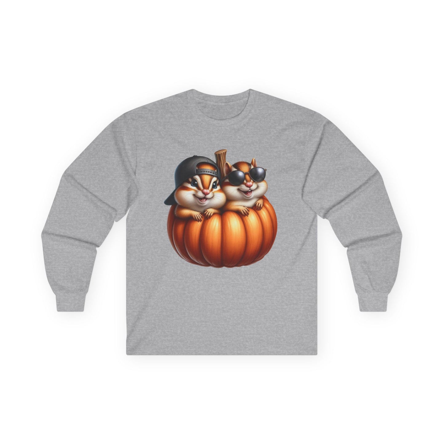 “Pumpkin Pals” Long Sleeve Tee – Chipmunk Chill Edition