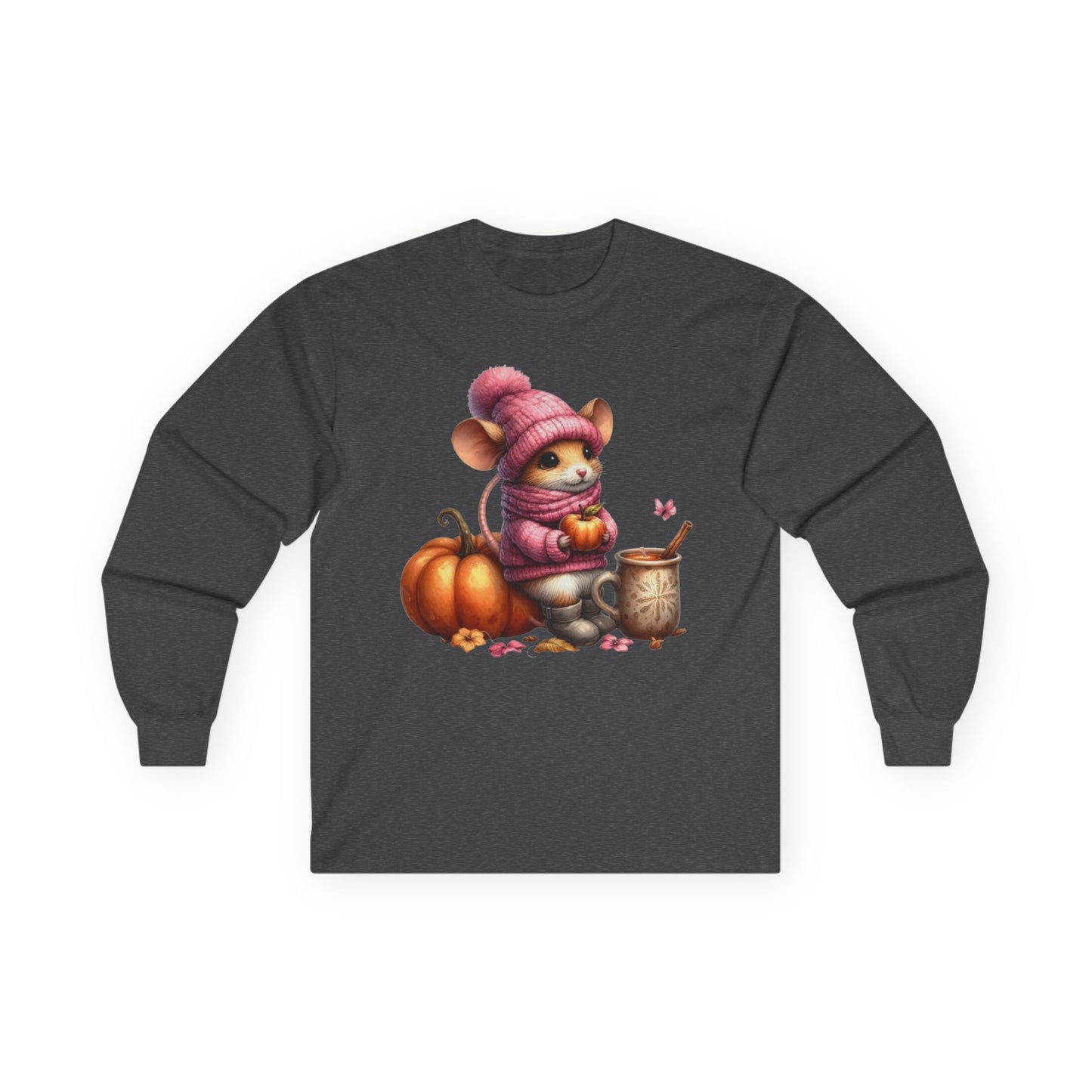 “Autumn Mouse” Long Sleeve Tee – Cozy Critter Edition