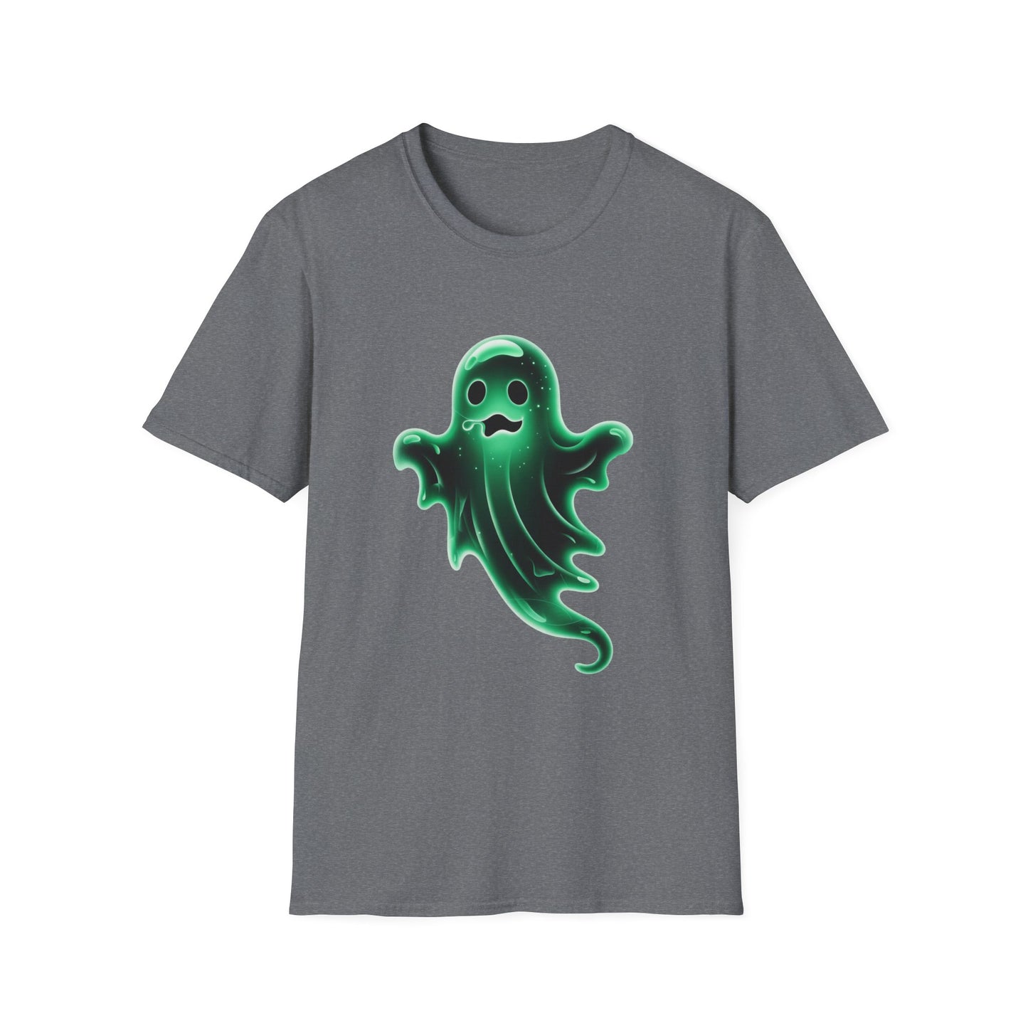 Neon Ghost Unisex Softstyle T-Shirt, Haunted Spirit Tee, Halloween Shirt, Supernatural Apparel, Glow in the Dark Clothing