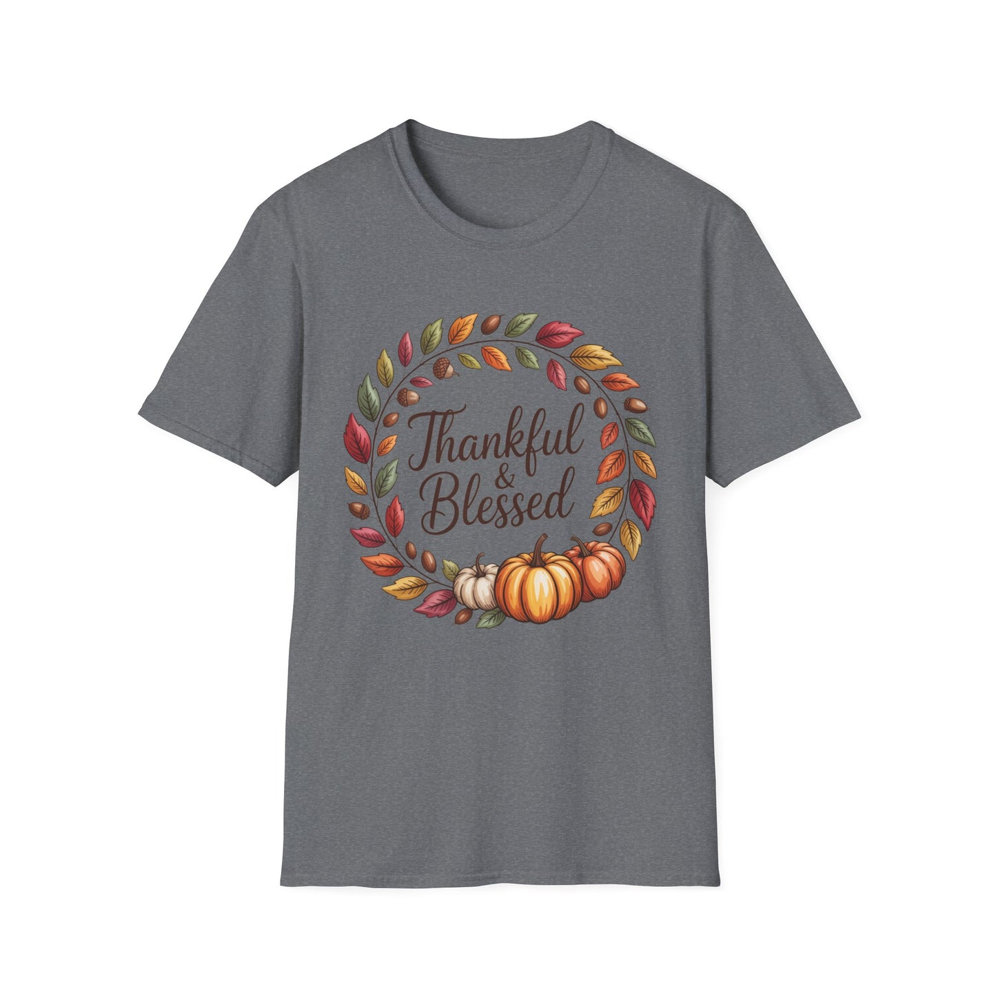 Thankful & Blessed – Autumn Wreath Edition Short Sleeve Tee