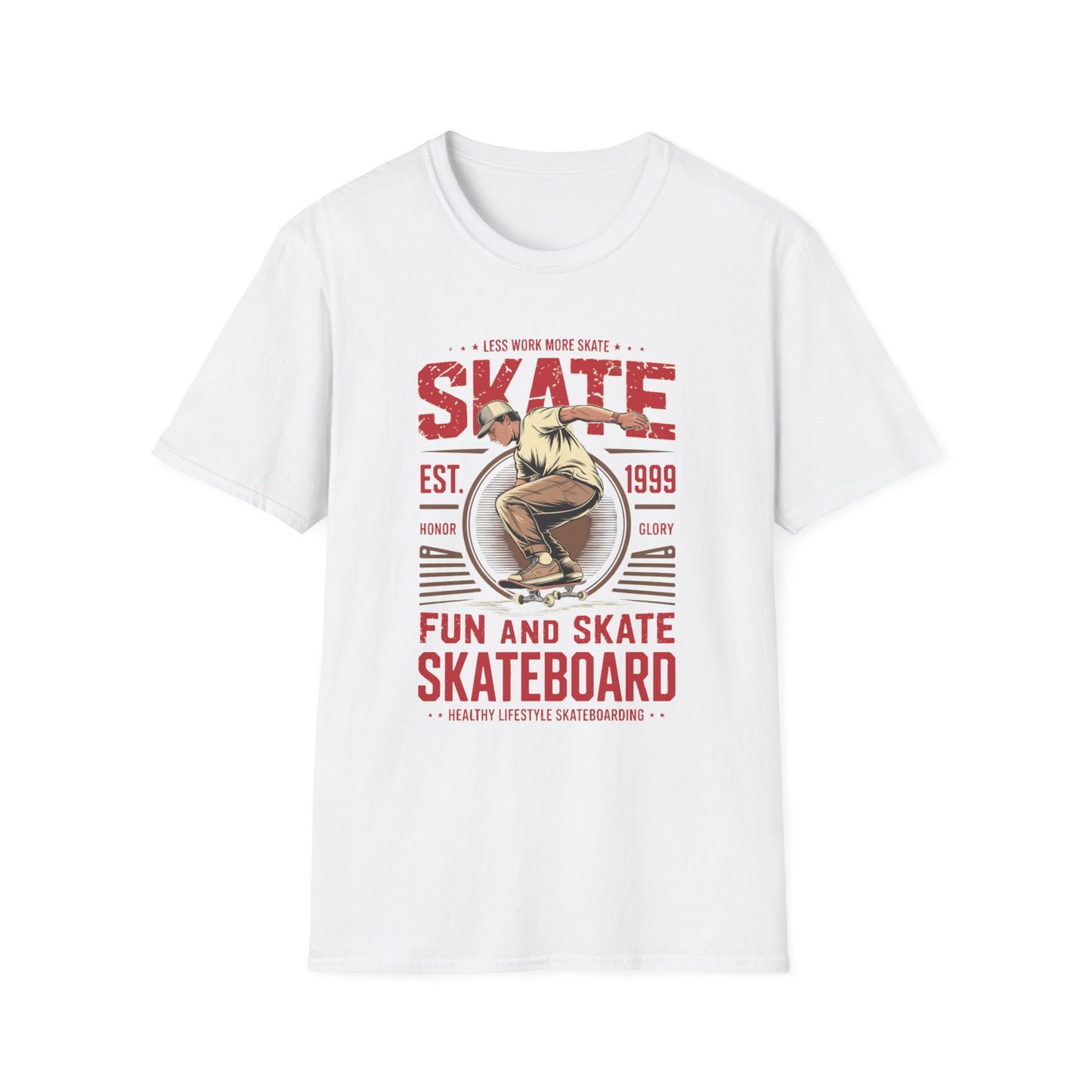 Less Work More Skate Vintage Skateboard Graphic Tee