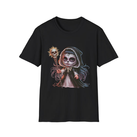 Reverent Gothic T-Shirt, Sacred Halloween Tee, Sugar Skull Shirt, Day of the Dead Top, Gothic Fantasy Clothing