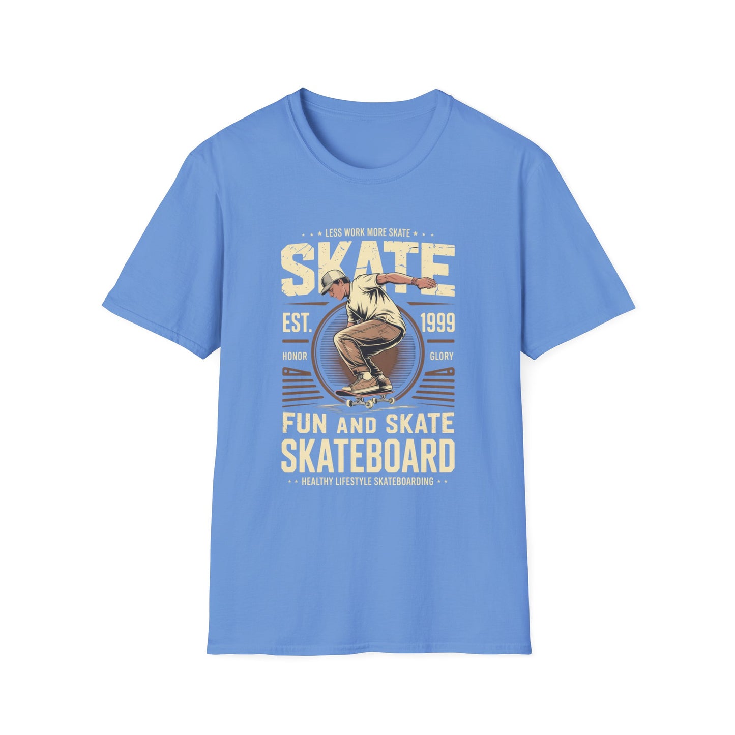 Less Work More Skate Vintage Skateboard Graphic Tee