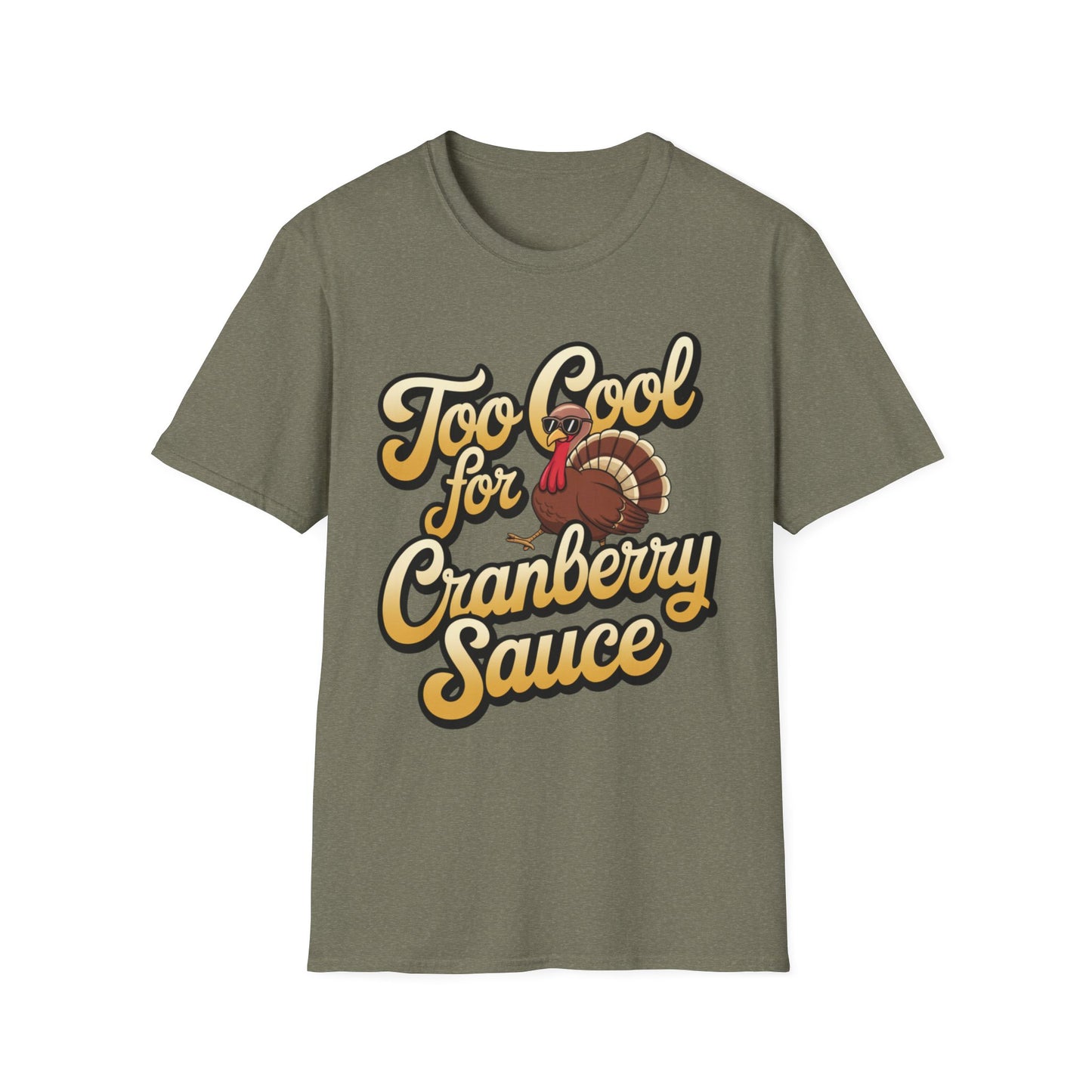 Too Cool for Cranberry Sauce – Sunglass Turkey Edition Short Sleeve Tee