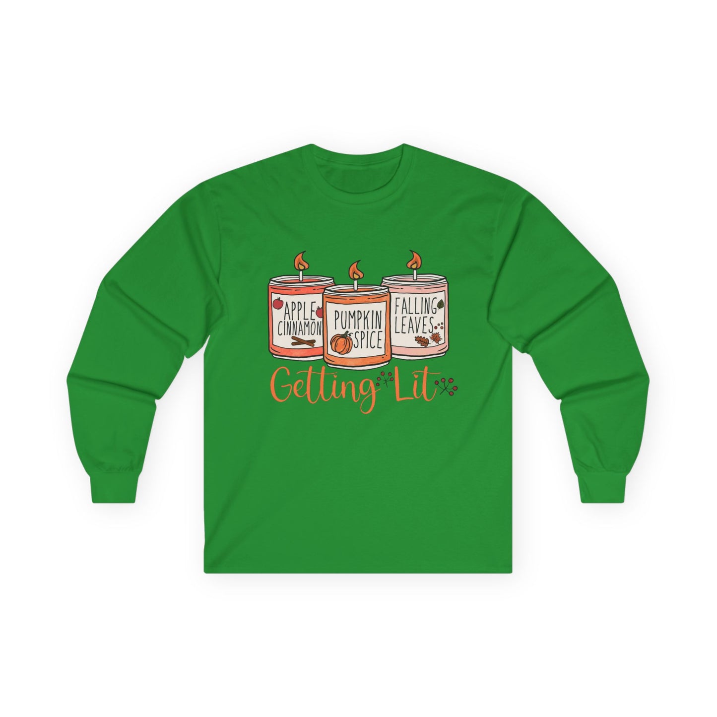 “Getting Lit” Long Sleeve Tee – Fall Candle Trio Edition