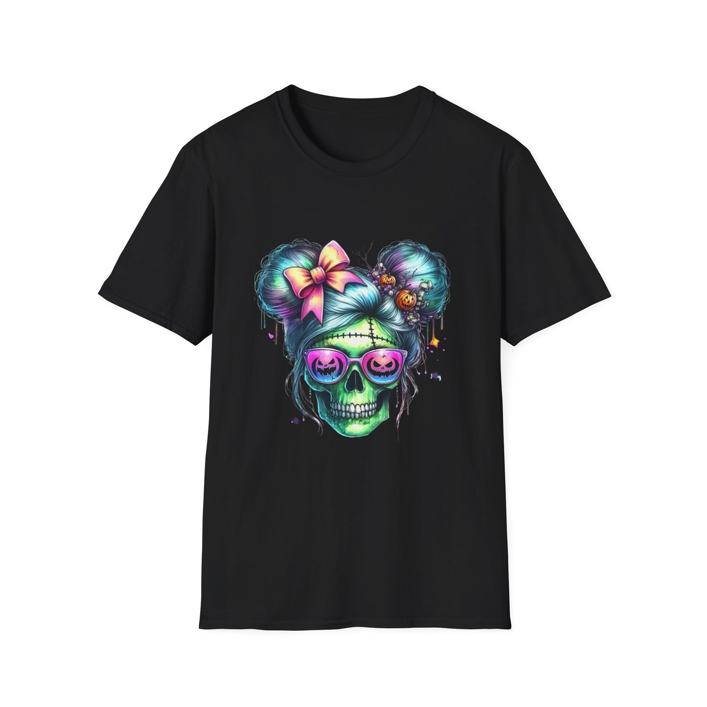 Skull and Swagger Halloween T-Shirt, Spooky Trickster Tee, Sugar Skull Costume Shirt, Halloween Party Top, Woman Skull Power