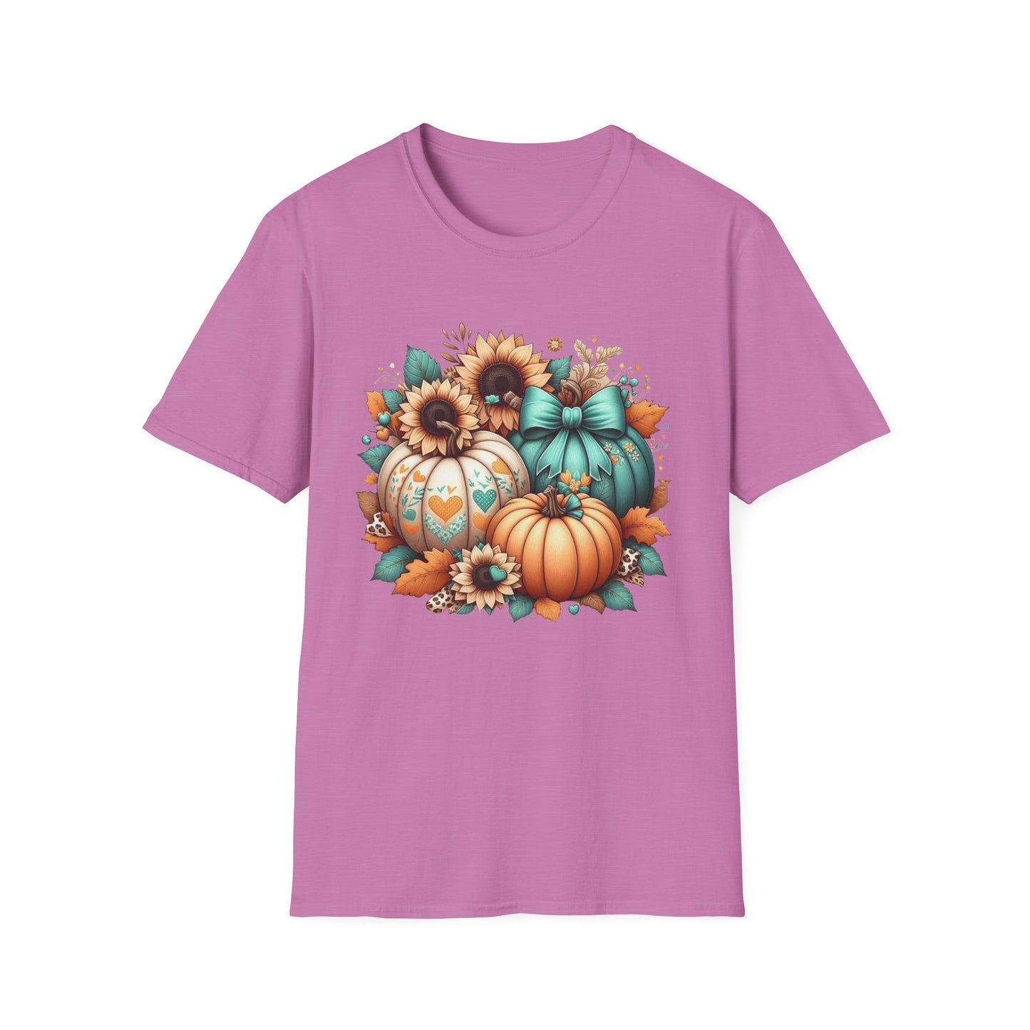 “Harvest Hearts & Bows” Tee – Pumpkin Trio Edition
