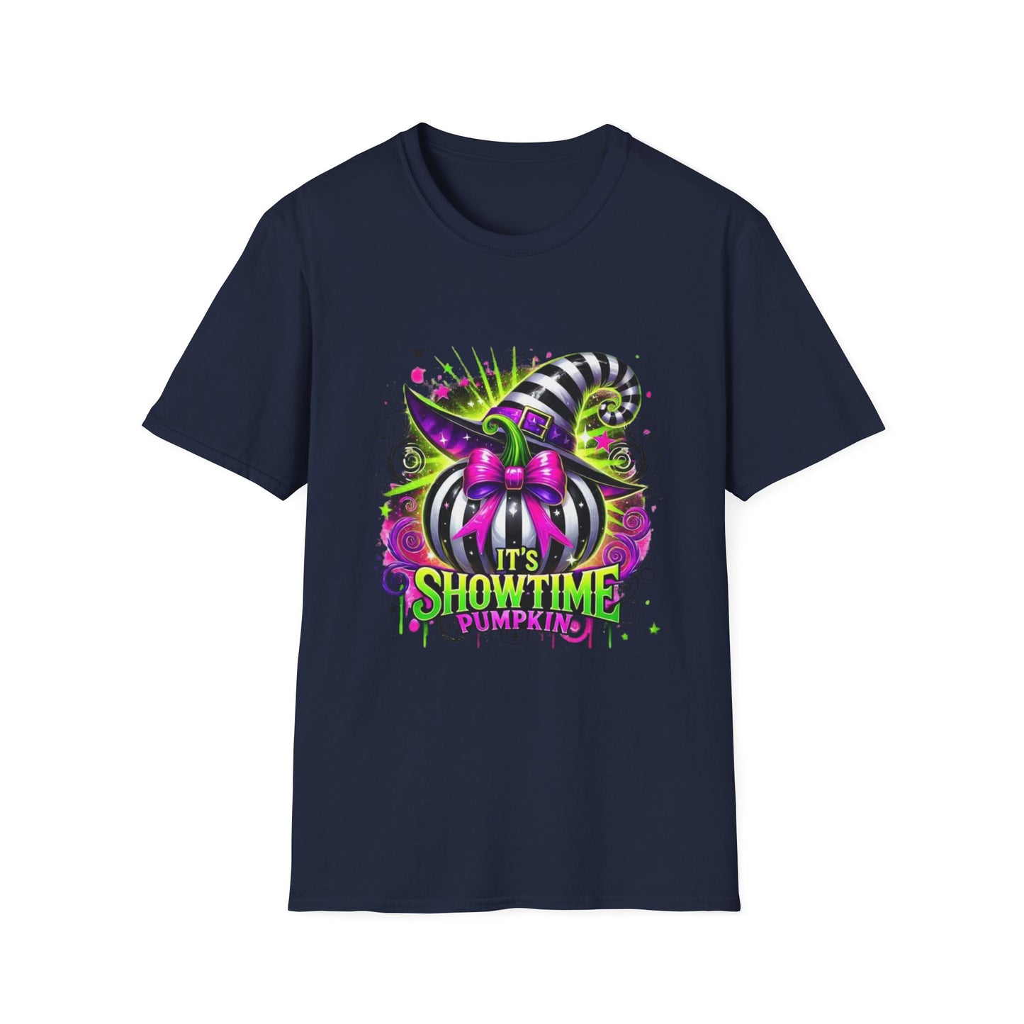 It's Showtime Pumpkin Softstyle T-Shirt, Trick or Treat Tee, Spooky Halloween Shirt, Cute Pumpkin Shirt