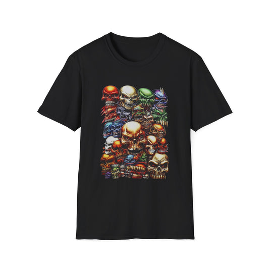 Skull Riot Abstract Skulls Halloween Tee
