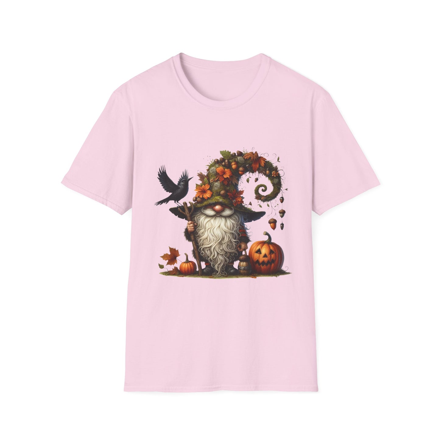 Halloween Forest Gnome Softstyle T-Shirt, Trick or Treat Tee, Spooky Halloween Shirt, Autumn Witch Hat Shirt, Enchanted Brew Top