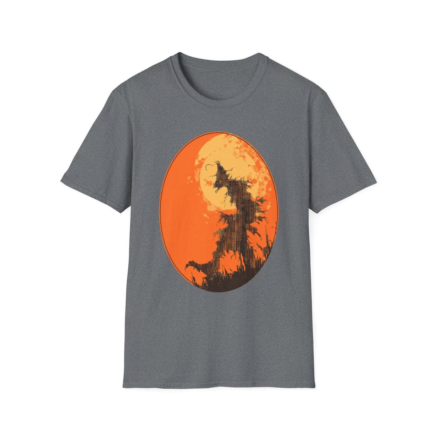 Field of Fear Halloween Twisted Scarecrow Silhouette Design Tee