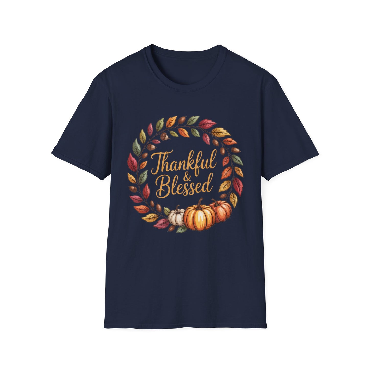 Thankful & Blessed – Autumn Wreath Edition Short Sleeve Tee