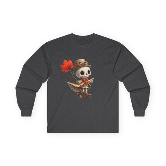 “Leaf Balloon Skeleton” Long Sleeve Tee – Steampunk Harvest Edition