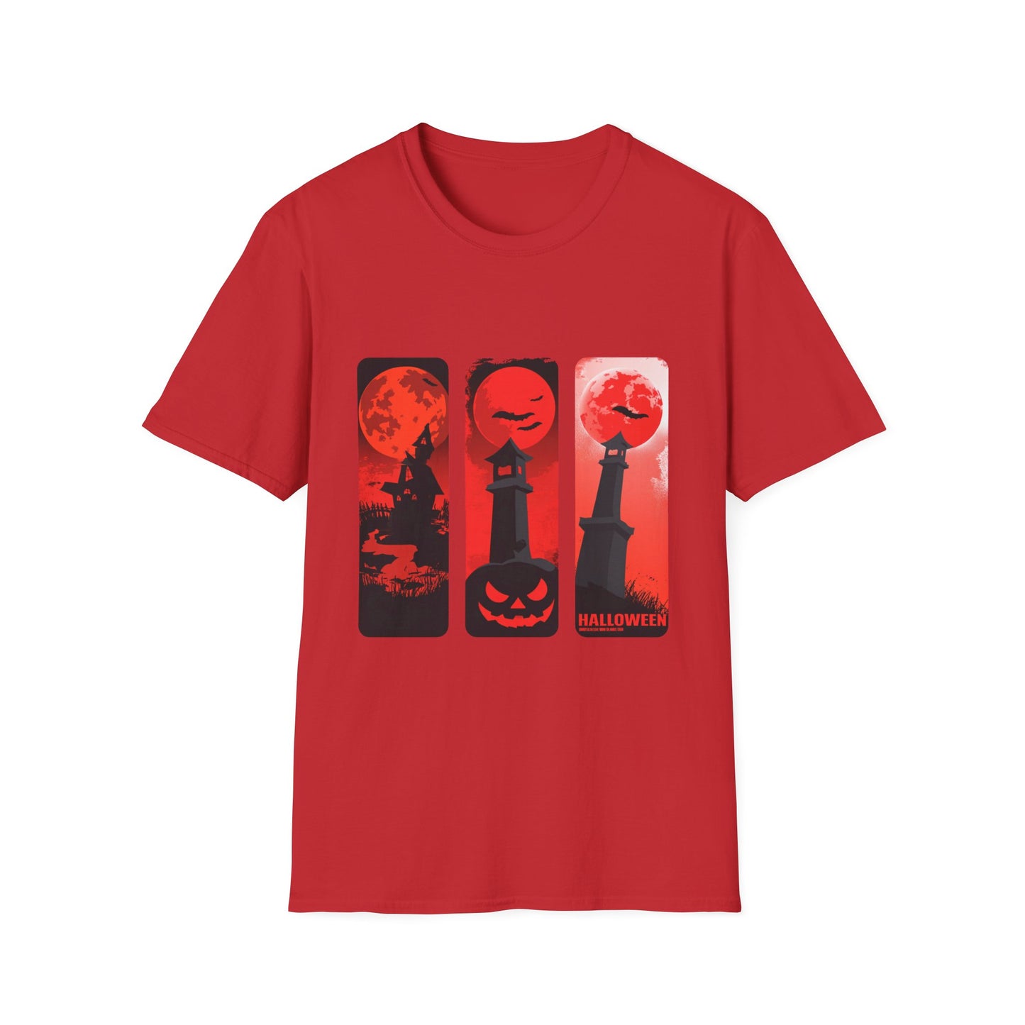 Red Moon Triptych Halloween Head Tee