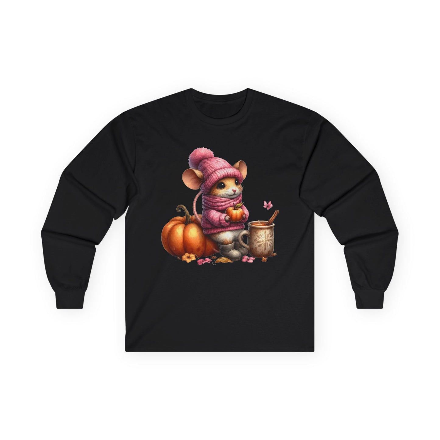 “Autumn Mouse” Long Sleeve Tee – Cozy Critter Edition