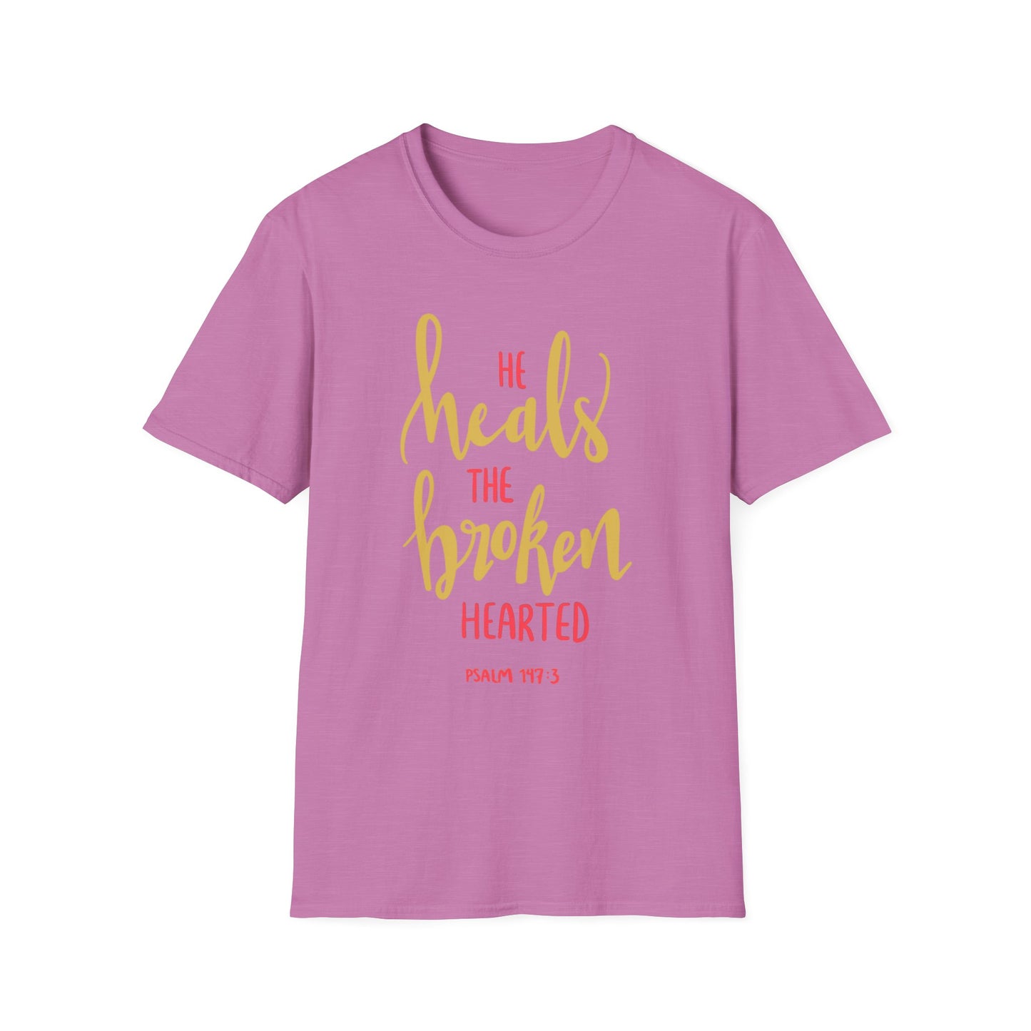 He Heals the Brokenhearted Tee – Psalm 147:3 Comfort Edition