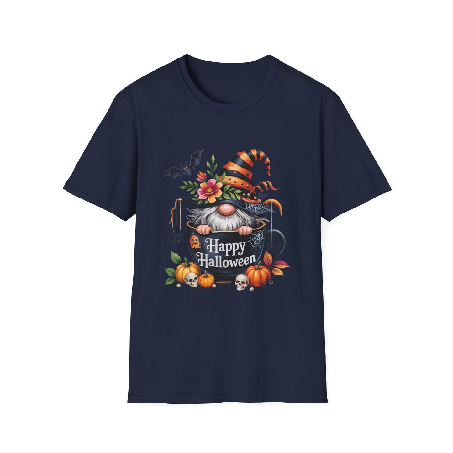 Halloween Gnome Softstyle T-Shirt, Trick or Treat Tee, Spooky Halloween Shirt, Autumn Witch Hat Shirt, Enchanted Brew Top