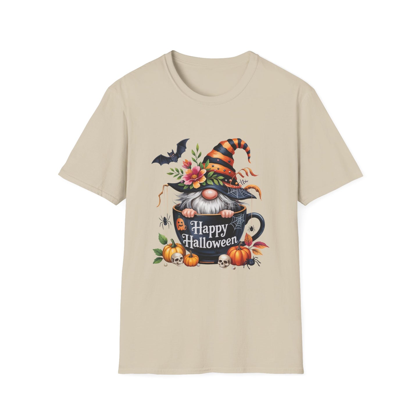 Halloween Gnome Softstyle T-Shirt, Trick or Treat Tee, Spooky Halloween Shirt, Autumn Witch Hat Shirt, Enchanted Brew Top