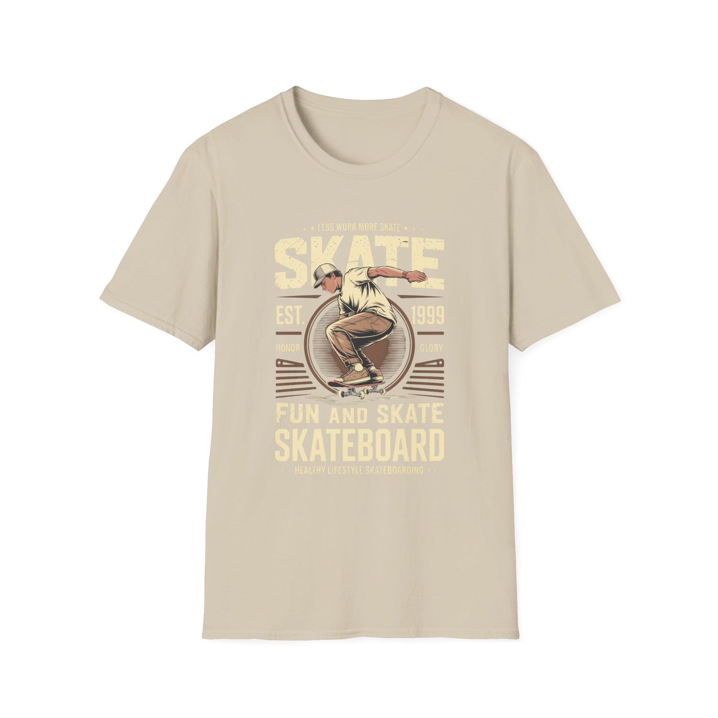 Less Work More Skate Vintage Skateboard Graphic Tee