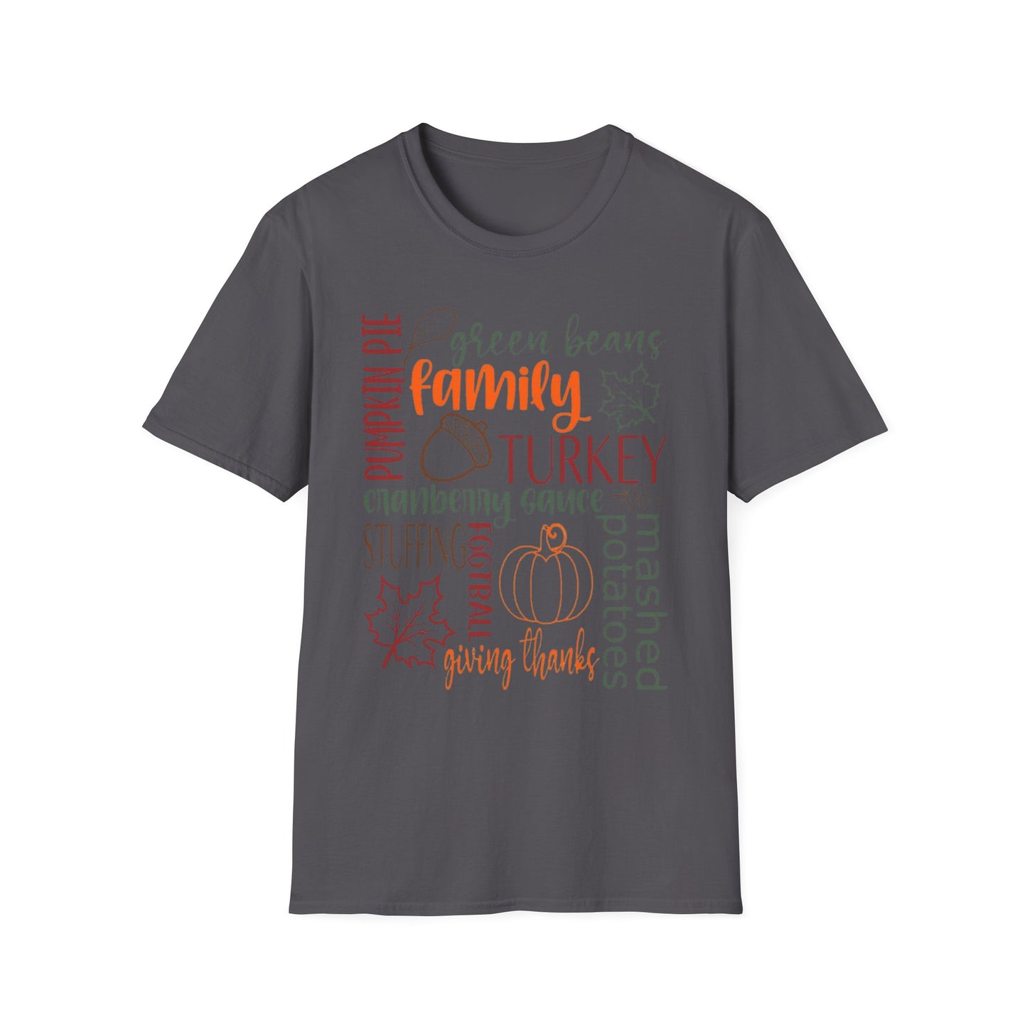 Thanksgiving Word Collage – Feast & Family Edition Short Sleeve Tee
