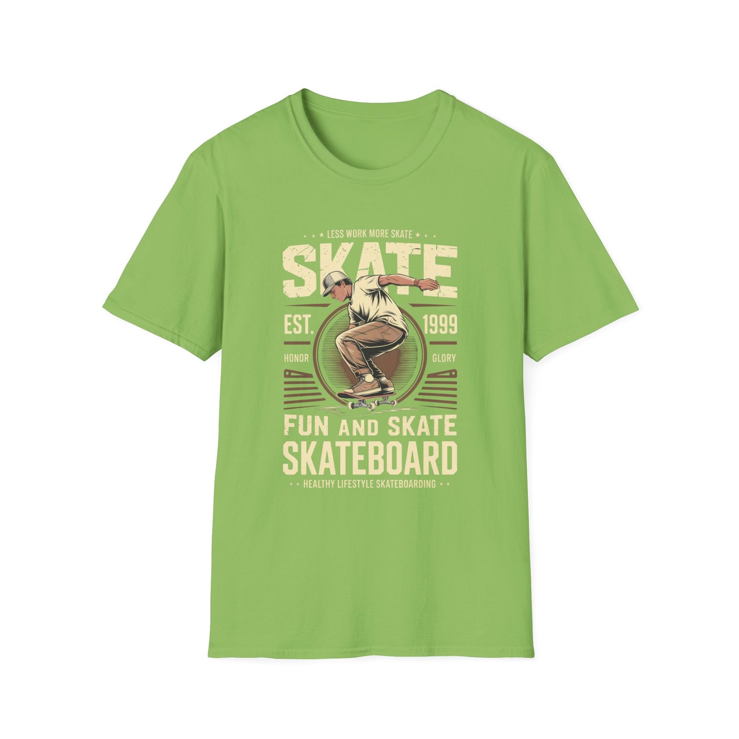 Less Work More Skate Vintage Skateboard Graphic Tee