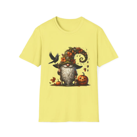Halloween Forest Gnome Softstyle T-Shirt, Trick or Treat Tee, Spooky Halloween Shirt, Autumn Witch Hat Shirt, Enchanted Brew Top