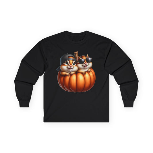 “Pumpkin Pals” Long Sleeve Tee – Chipmunk Chill Edition