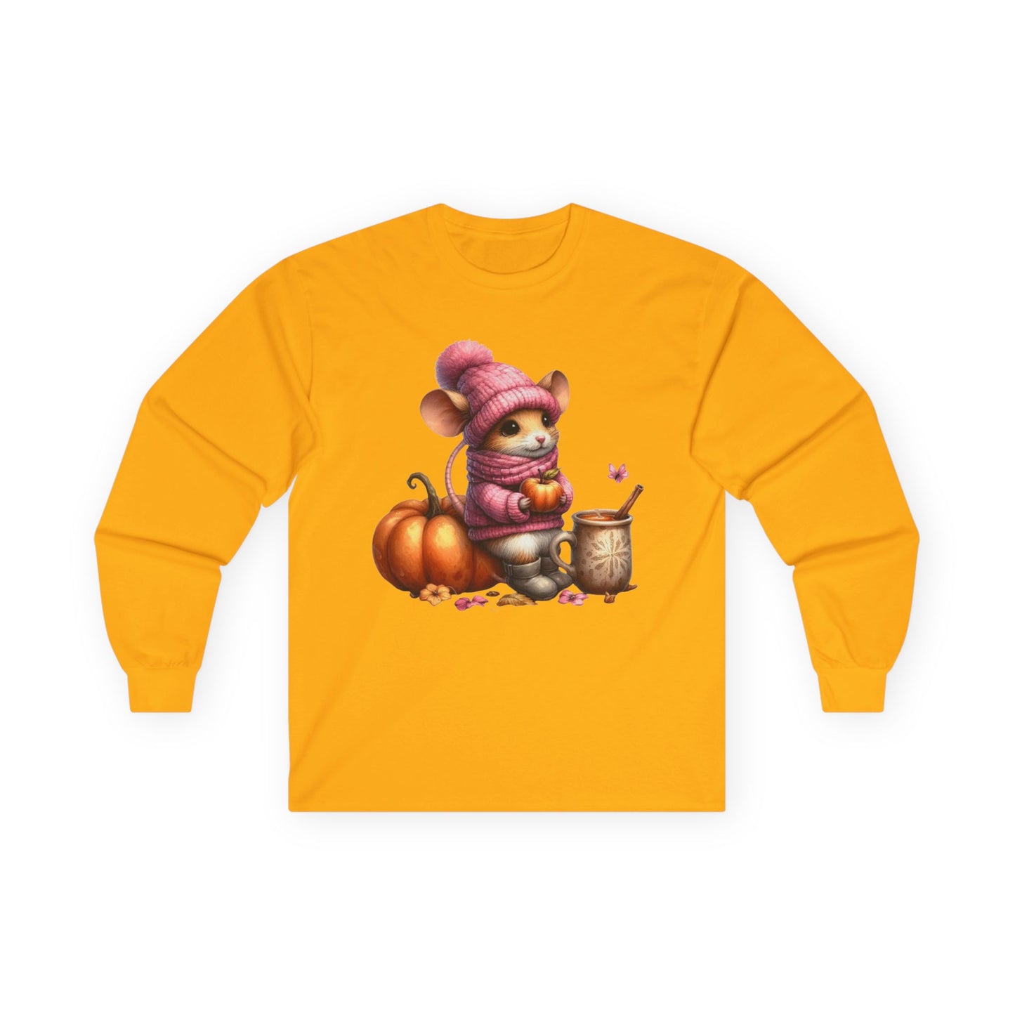 “Autumn Mouse” Long Sleeve Tee – Cozy Critter Edition
