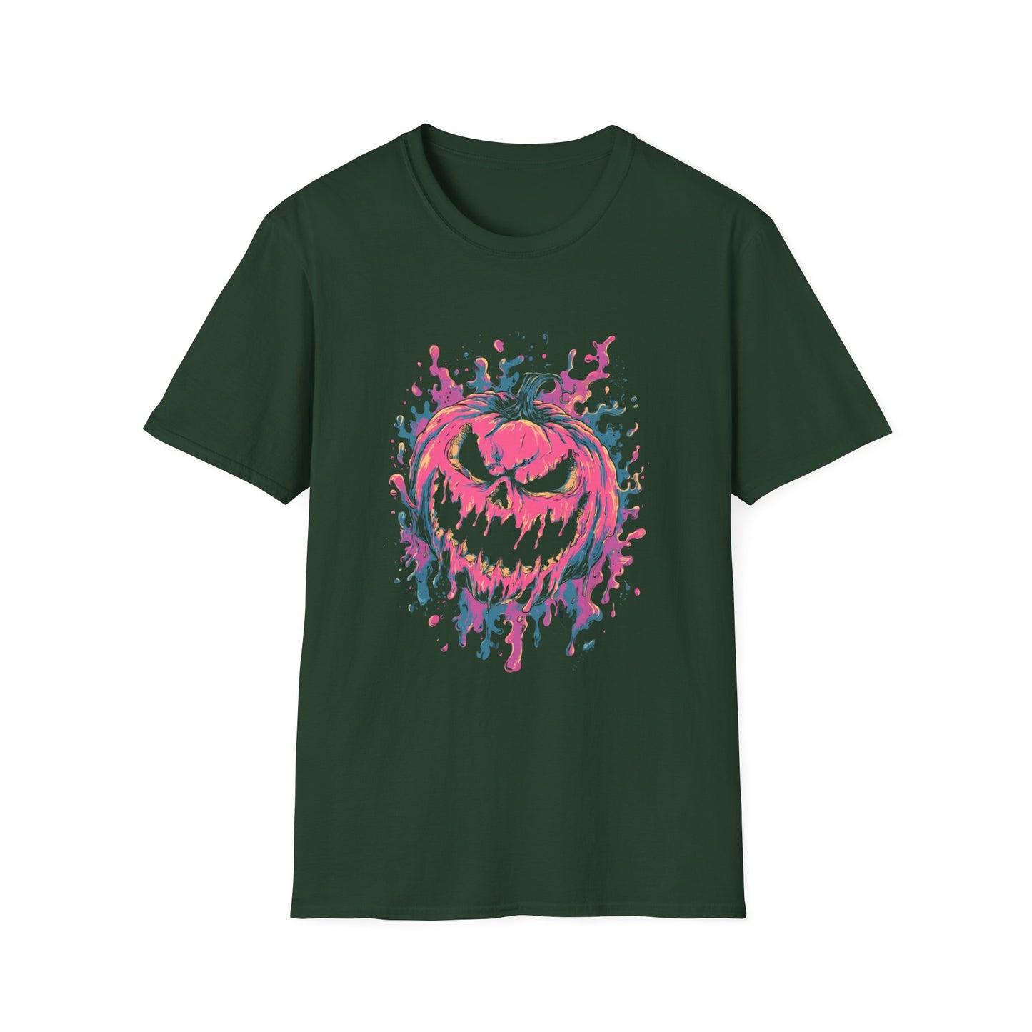 Neon Pumpkin Halloween Tee