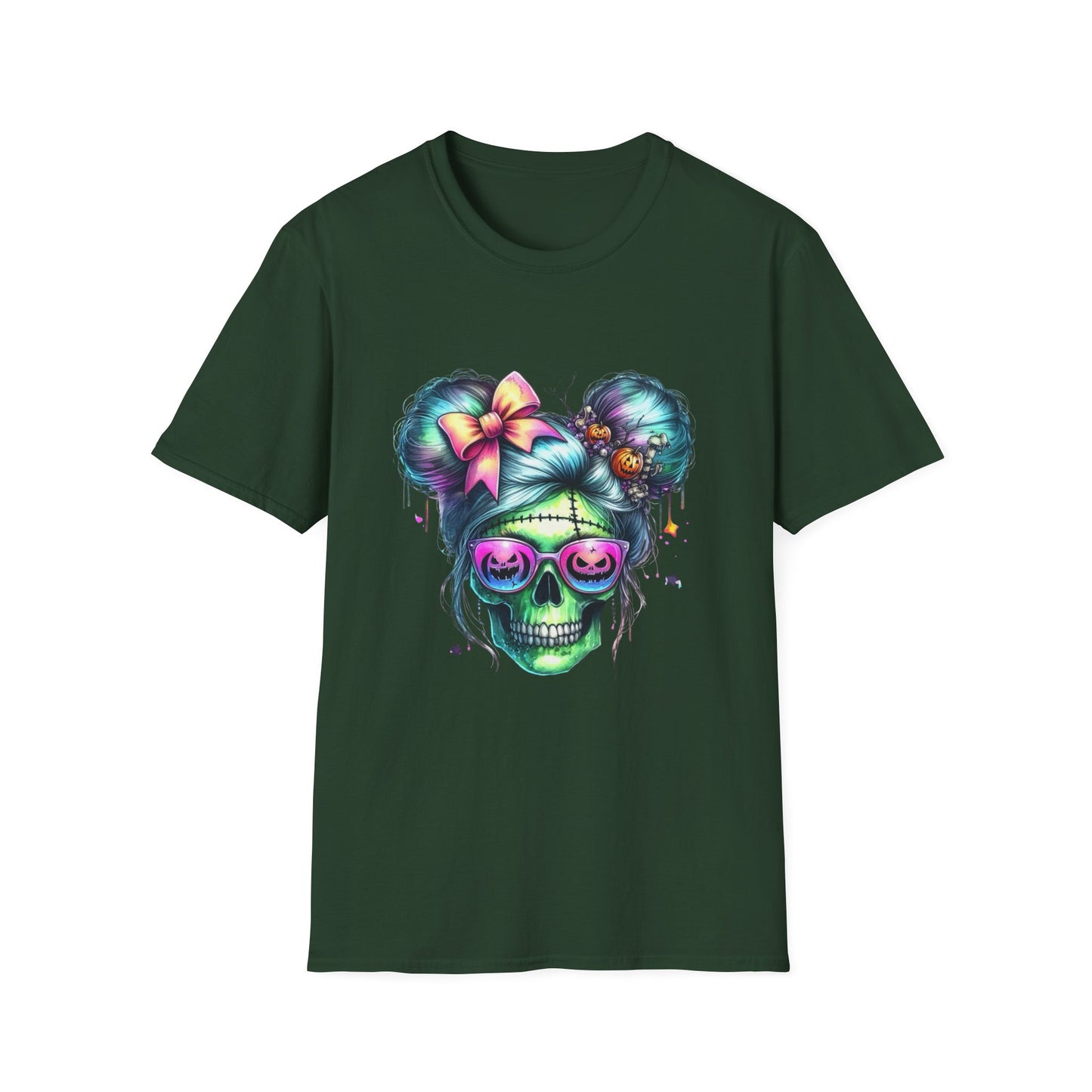 Skull and Swagger Halloween T-Shirt, Spooky Trickster Tee, Sugar Skull Costume Shirt, Halloween Party Top, Woman Skull Power
