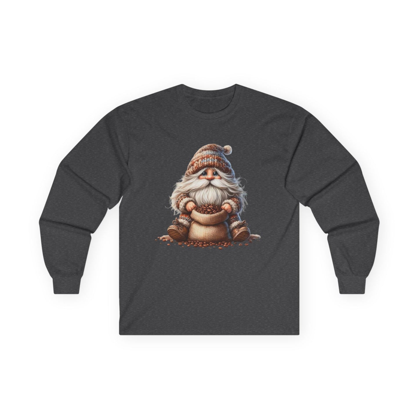 “Coffee Bean Gnome” Long Sleeve Tee – Brewed & Bearded Edition