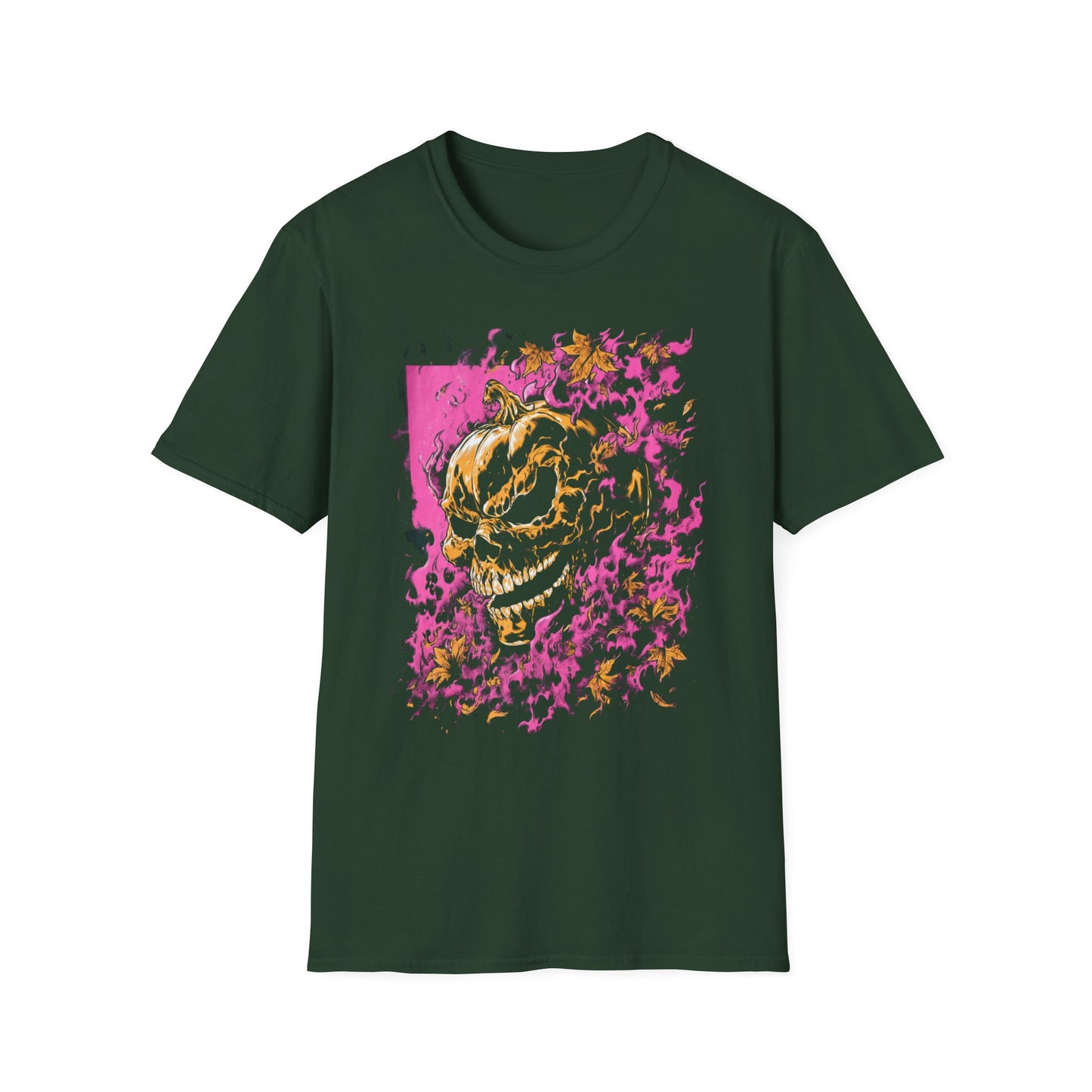 Hellgourd Flaming Skull Halloween Head Tee