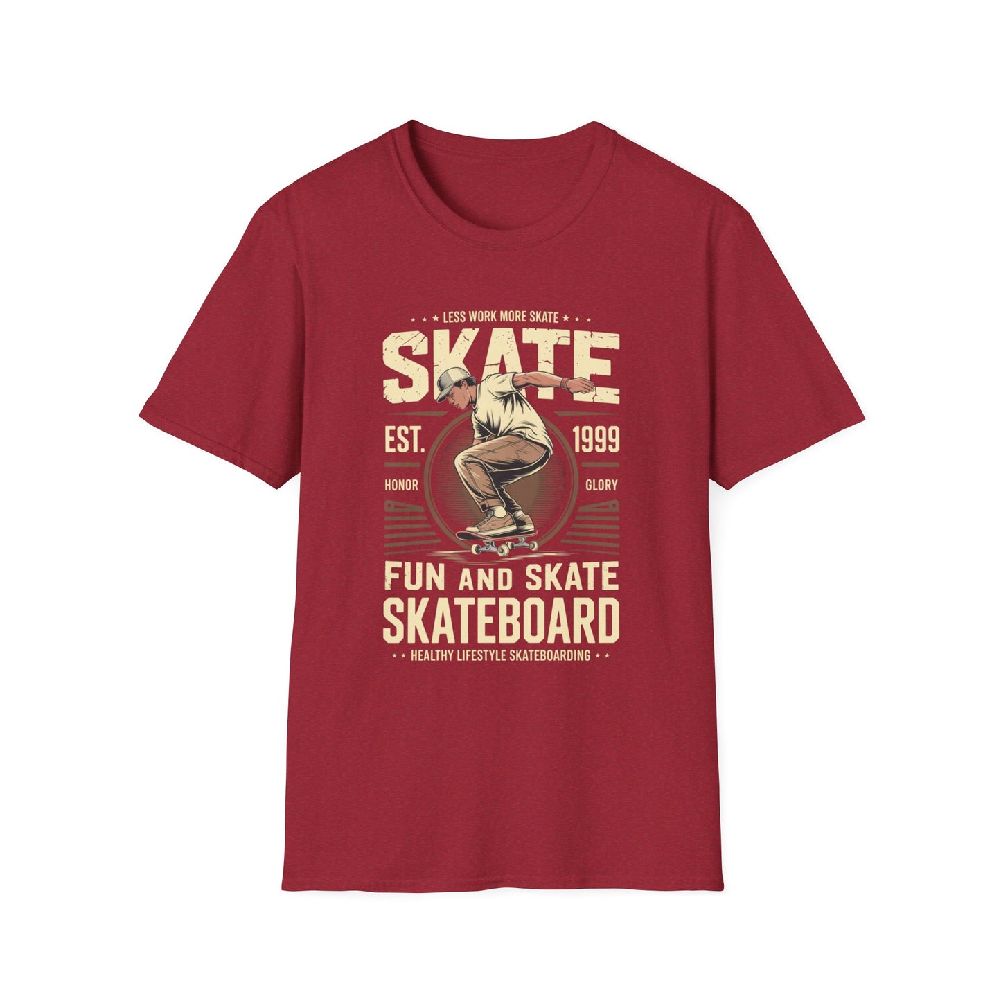Less Work More Skate Vintage Skateboard Graphic Tee