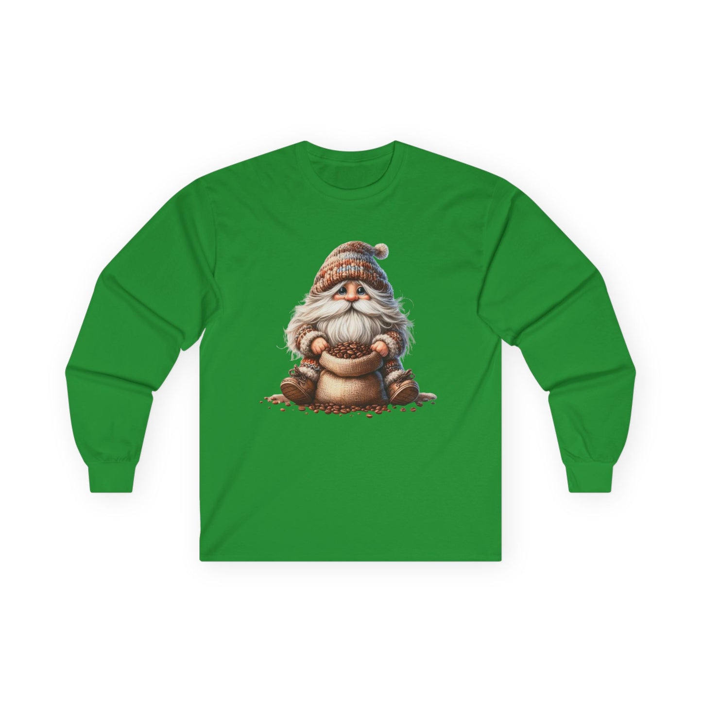 “Coffee Bean Gnome” Long Sleeve Tee – Brewed & Bearded Edition