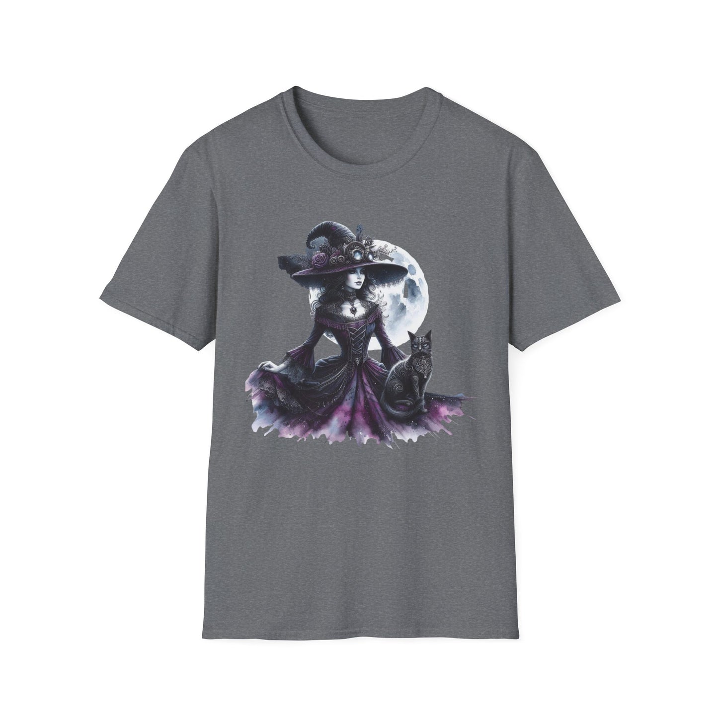 “Moonlit Witch & Cat” Tee – Enchanted Night Edition
