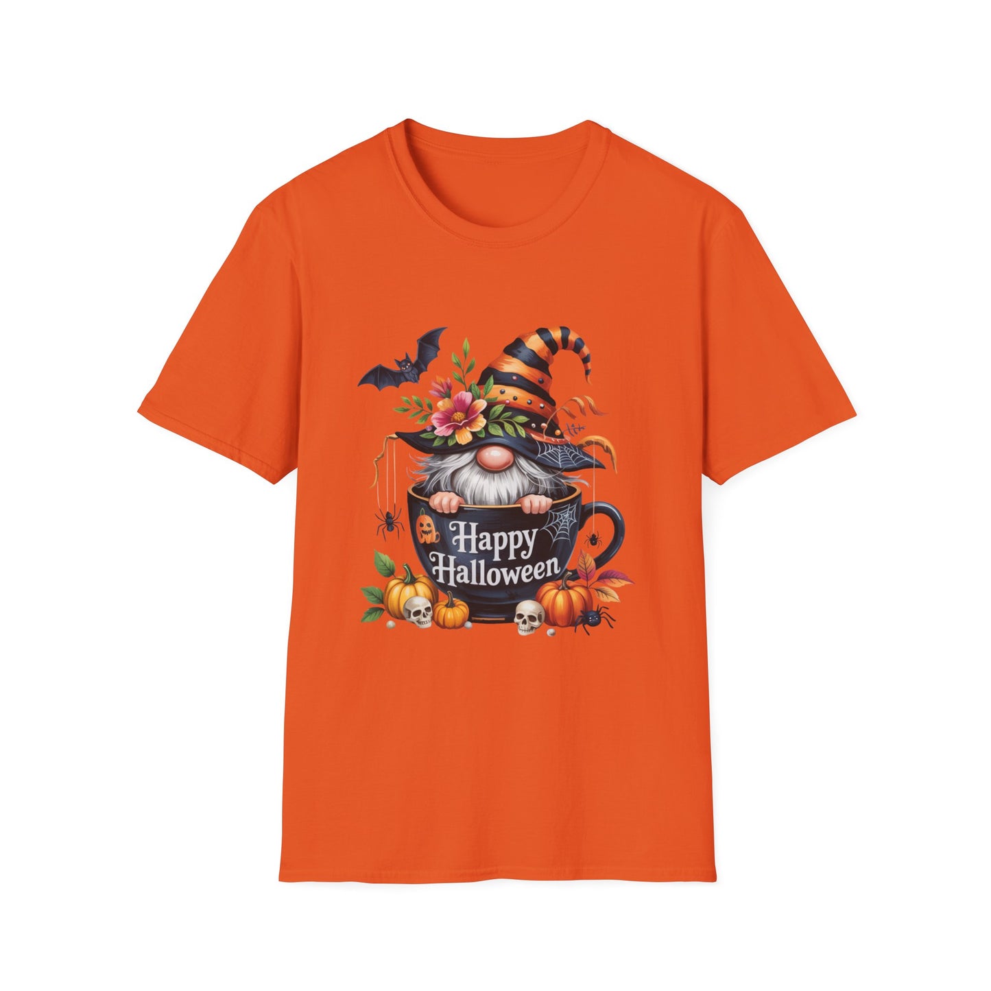 Halloween Gnome Softstyle T-Shirt, Trick or Treat Tee, Spooky Halloween Shirt, Autumn Witch Hat Shirt, Enchanted Brew Top