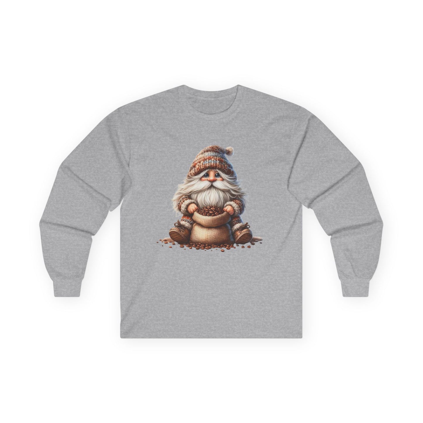 “Coffee Bean Gnome” Long Sleeve Tee – Brewed & Bearded Edition