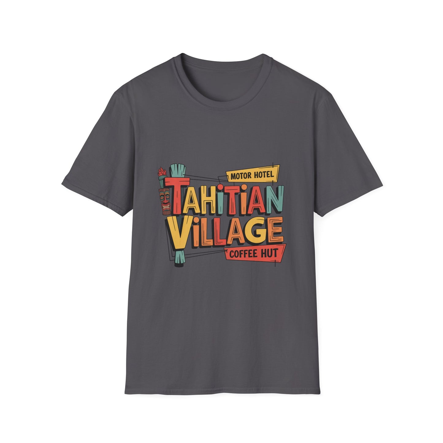 Tahitian Village Retro Tiki Graphic Tee