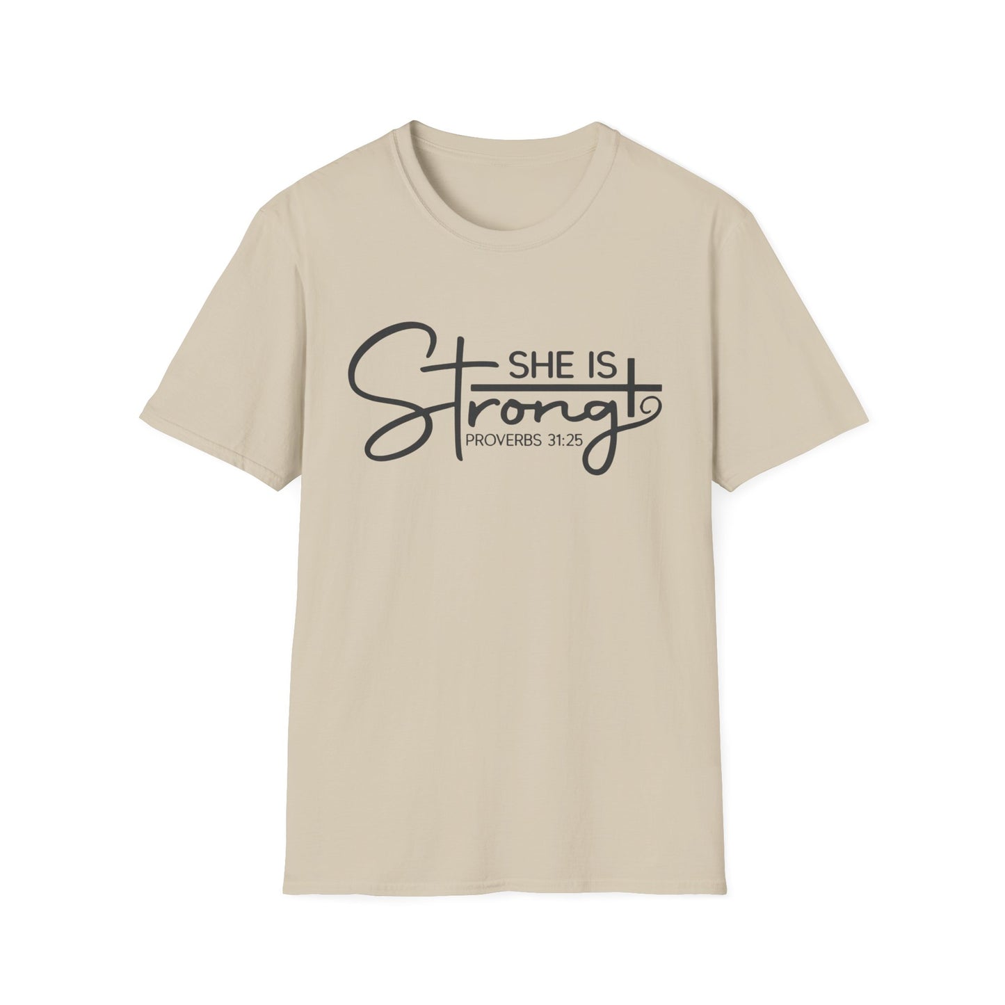 She Is Strong Tee – Proverbs 31:25 Empowerment Edition