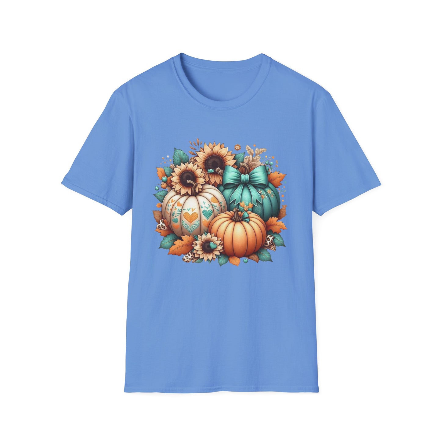 “Harvest Hearts & Bows” Tee – Pumpkin Trio Edition