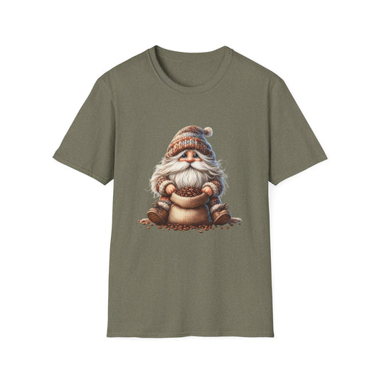 “Coffee Bean Gnome” Tee – Brewed & Bearded Edition