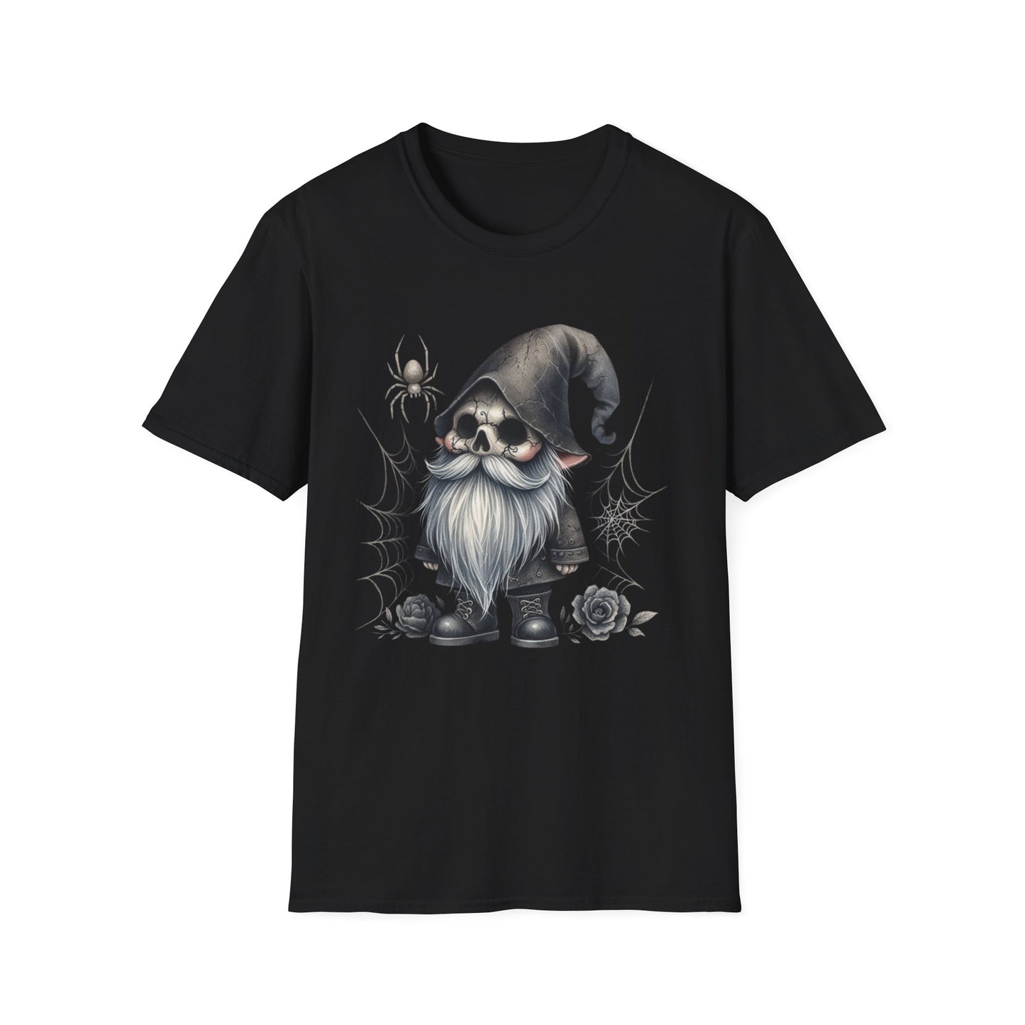 “Cracked Skull Gnome” Tee – Web & Rose Edition